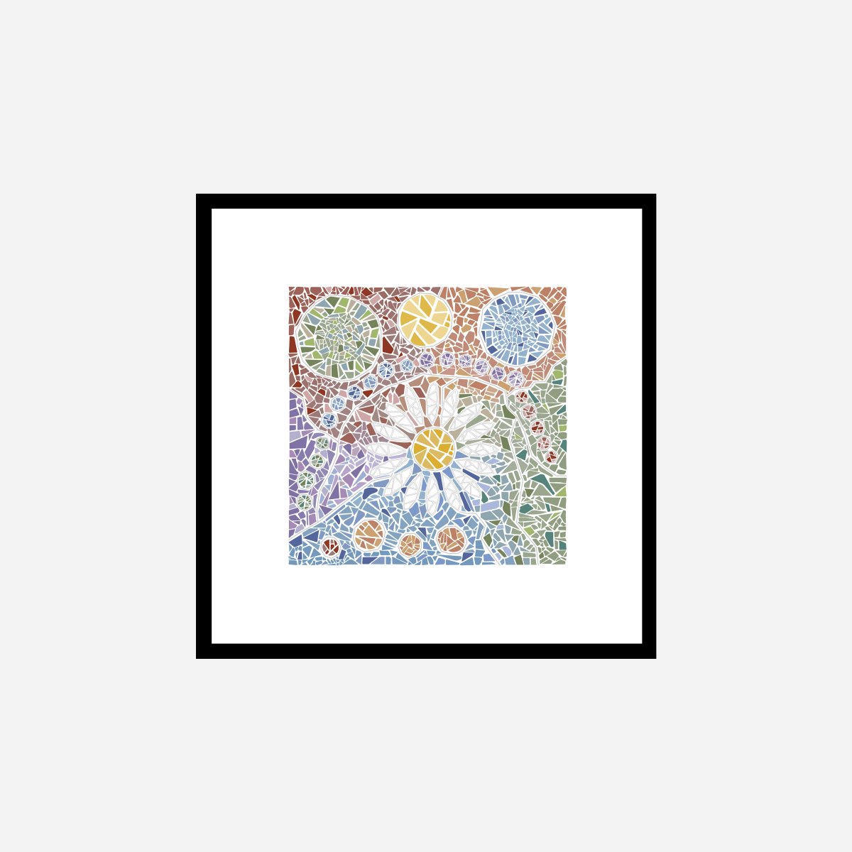 Trencadis Tiles Model 2 Art Print - DesignPlace