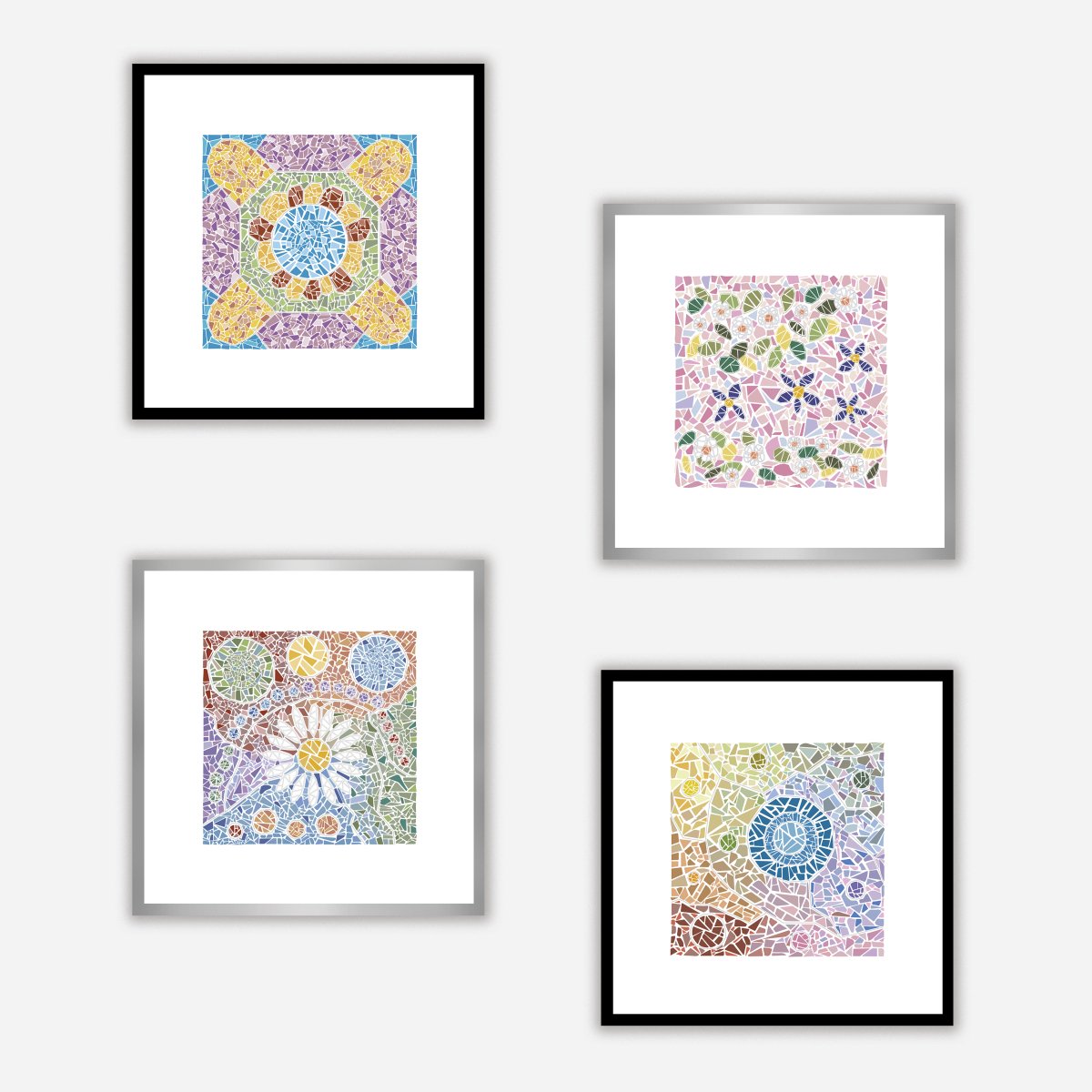 Trencadis Tiles Model 4 Art Print - DesignPlace