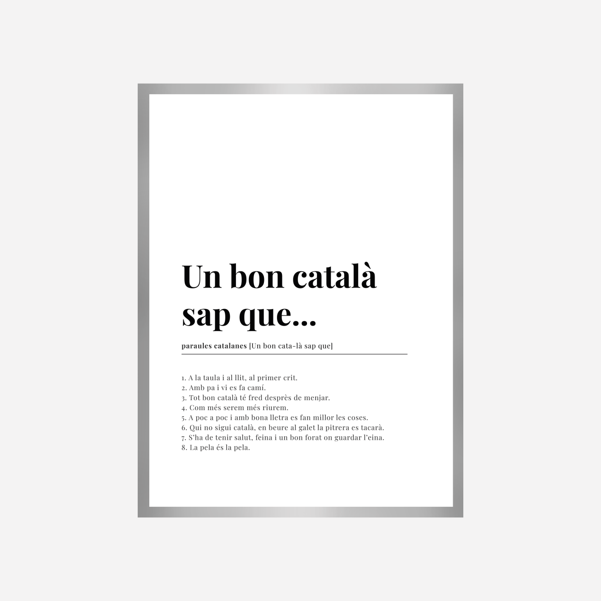 Un Bon Català Sap Que Dictionary Art Print - DesignPlace