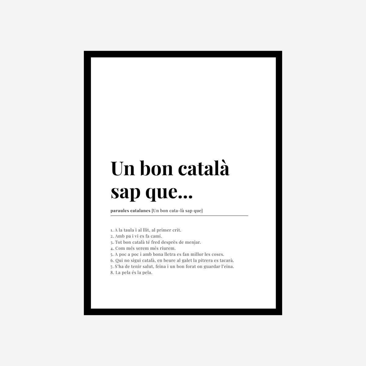 Un Bon Català Sap Que Dictionary Art Print - DesignPlace