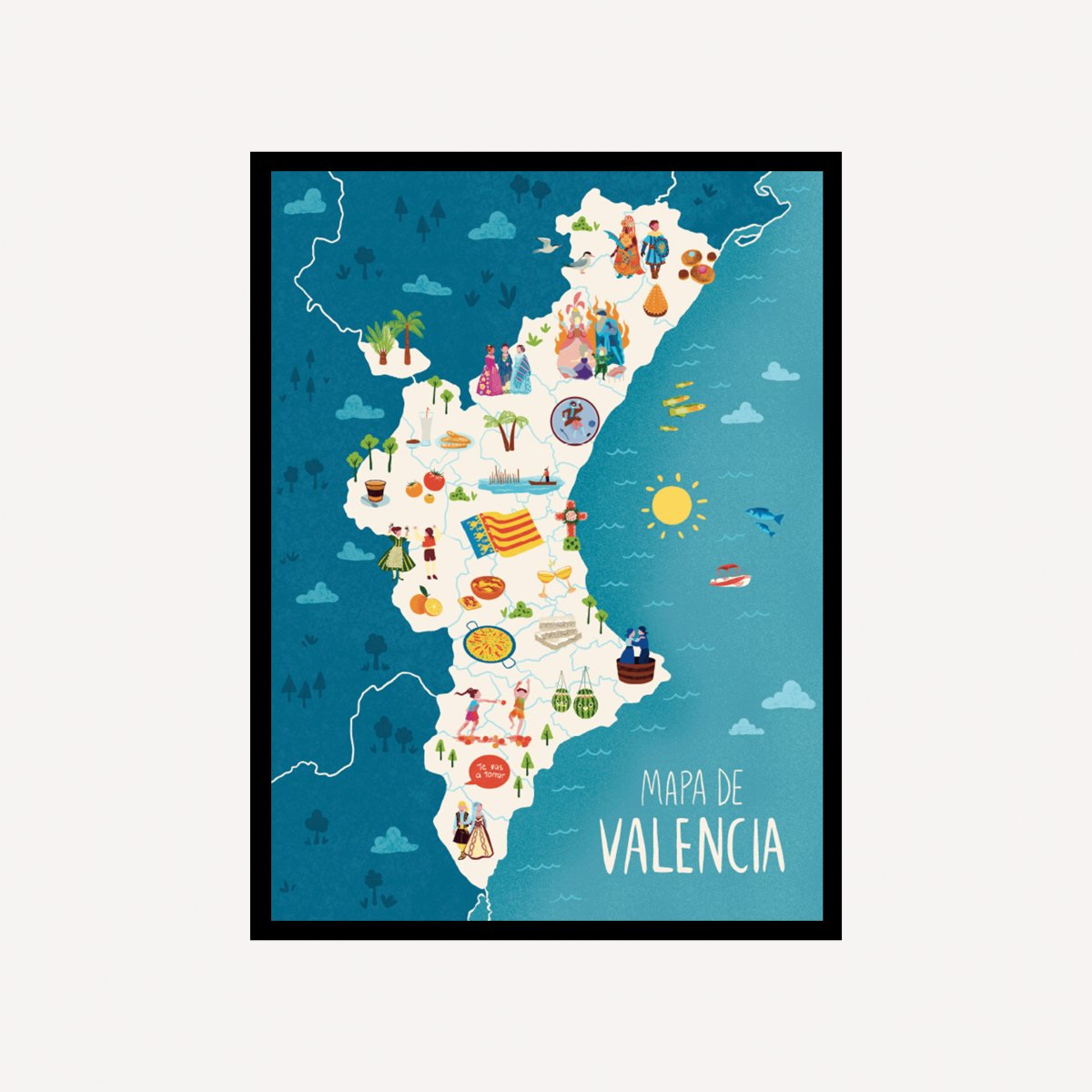 Valencia Mapa Art Print - DesignPlace