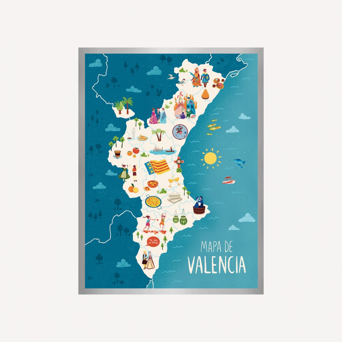 Valencia Mapa Art Print - DesignPlace