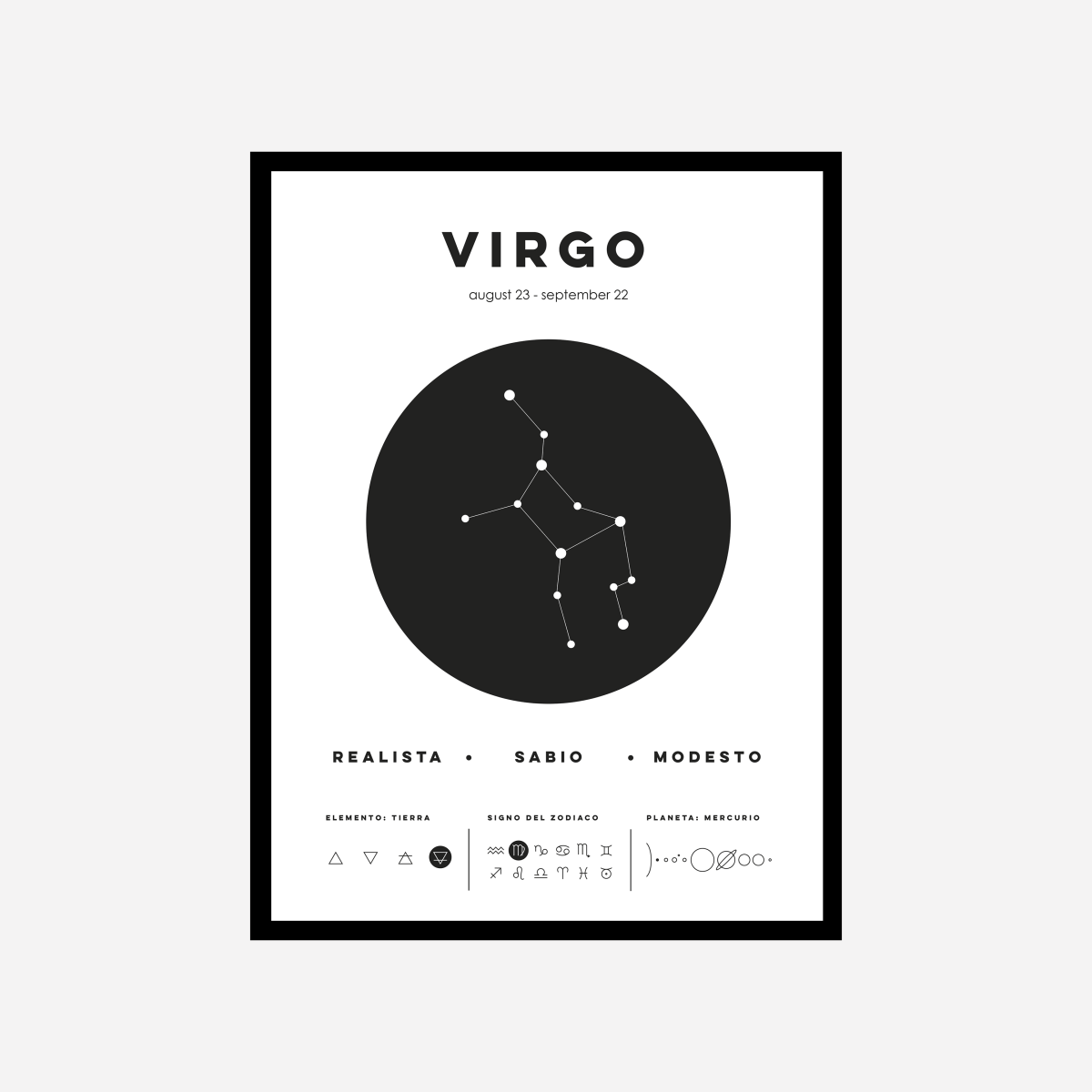 Virgo Zodiac Sign Art Print - DesignPlace