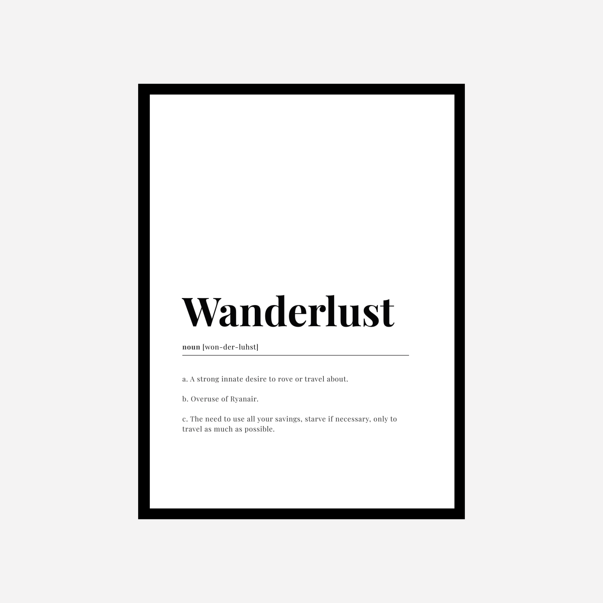 Wanderlust Dictionary Art Print - DesignPlace