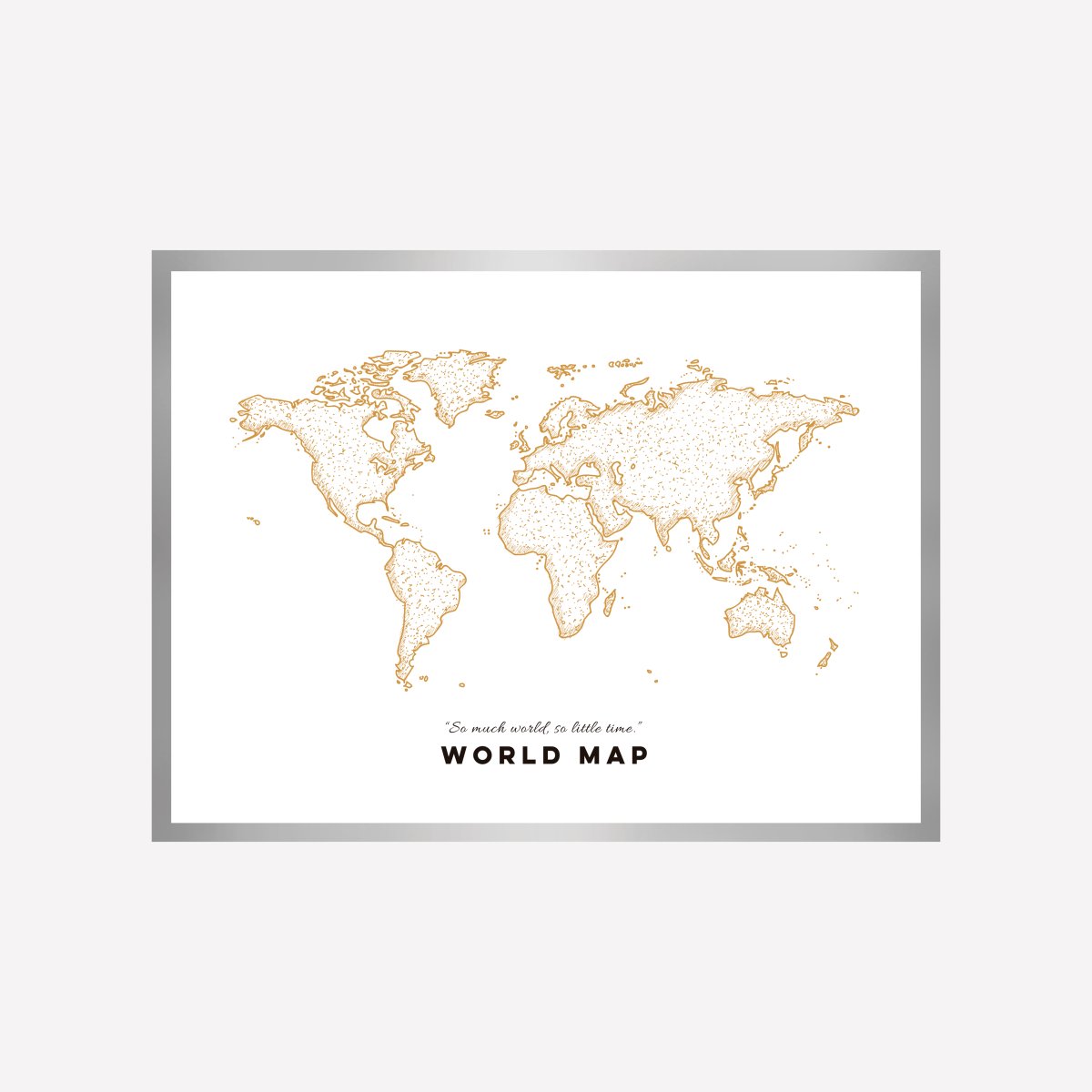 World Map Gold Art Print - DesignPlace