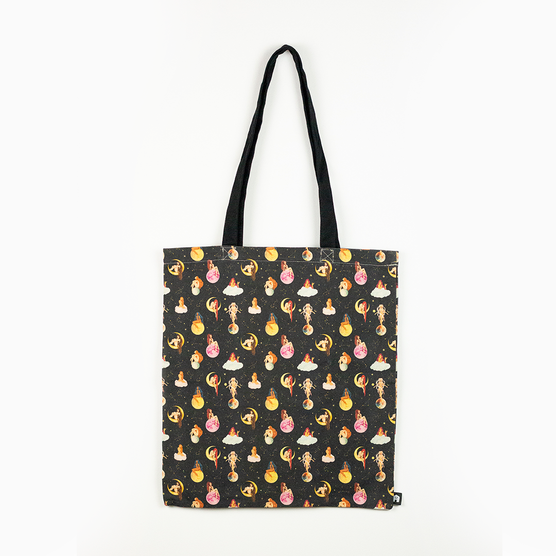 Zodiac Girls Dark Pattern Tote Bag