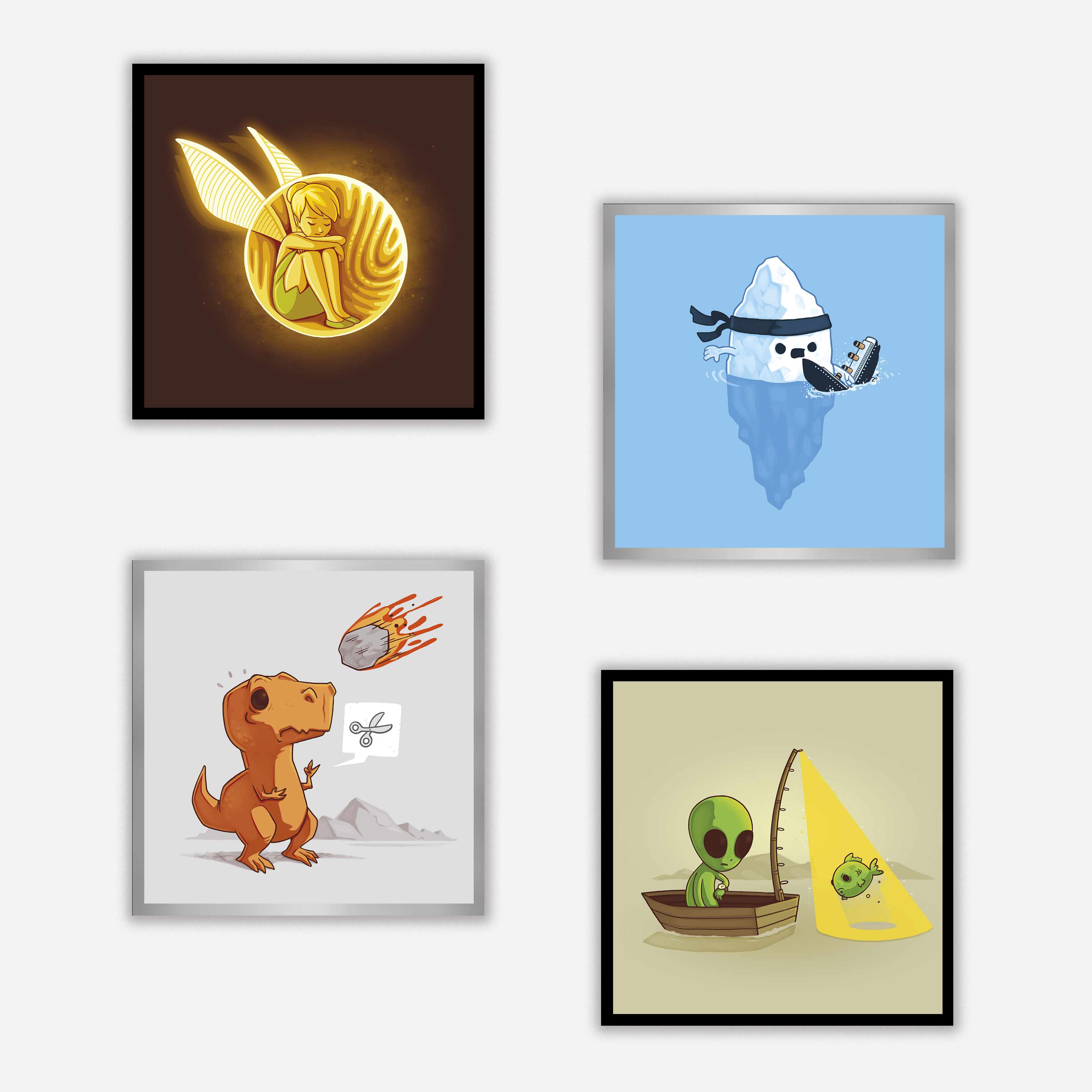 Asteroid Paper Scissors Art Print