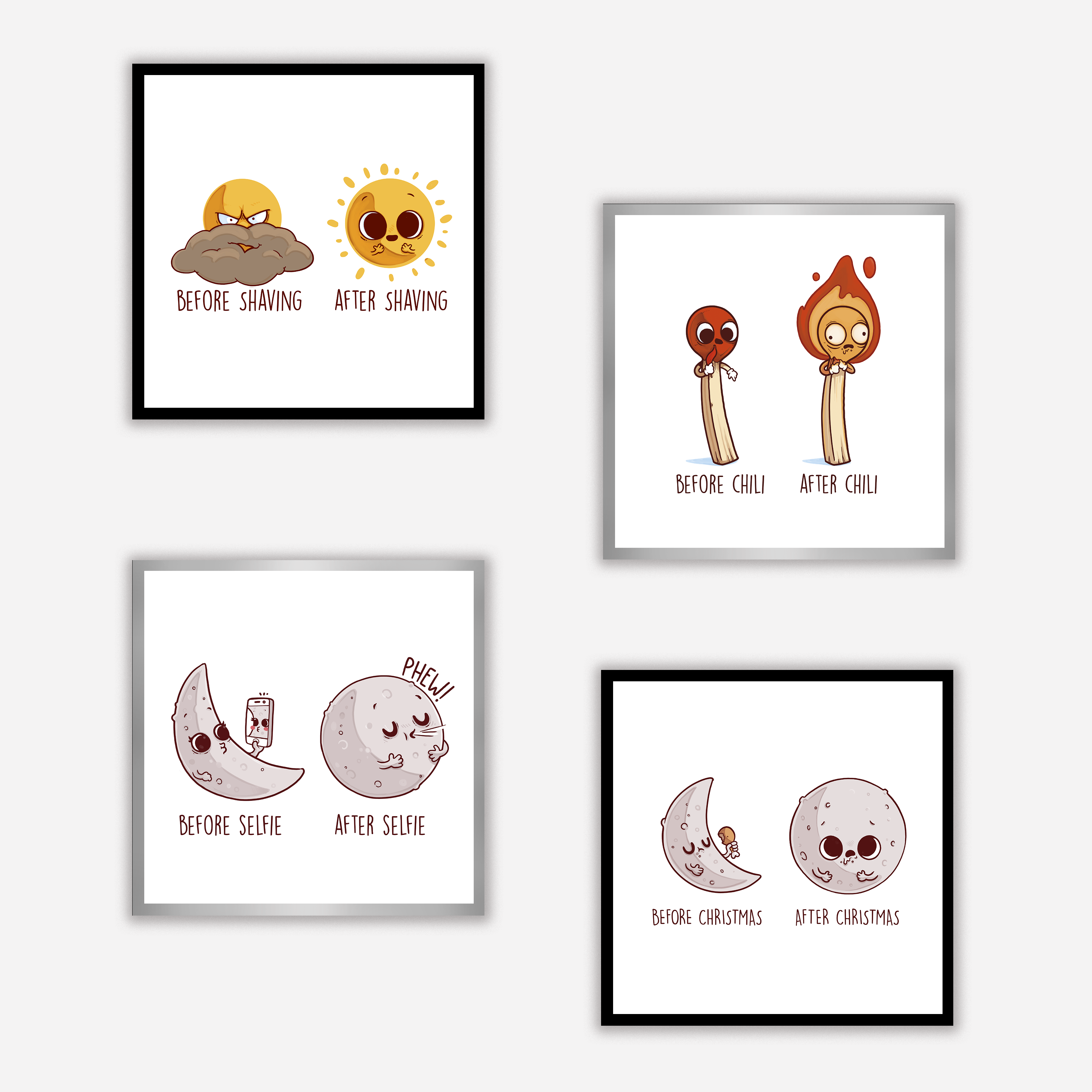 Before After Christmas Art Print