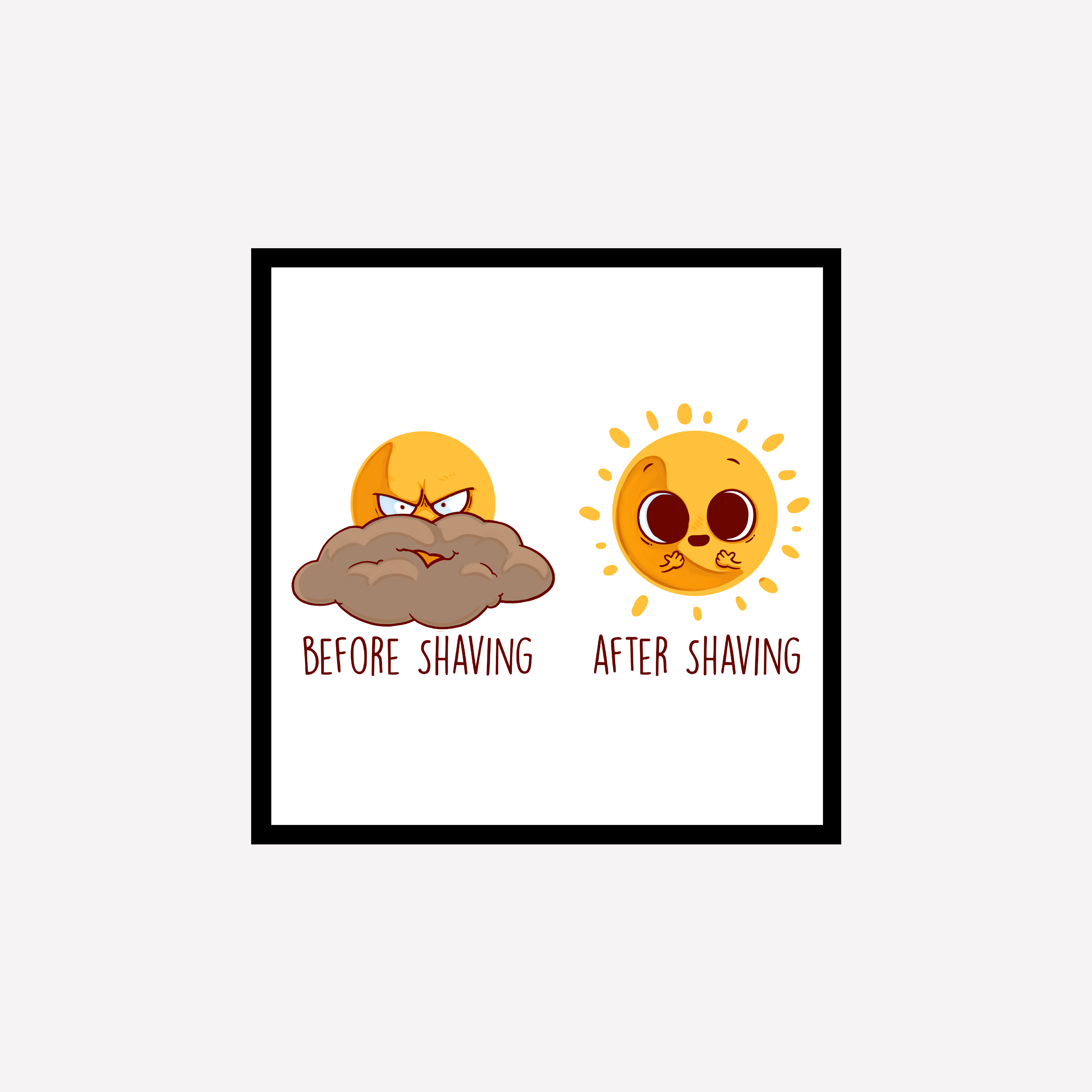 Before After Shaving Art Print