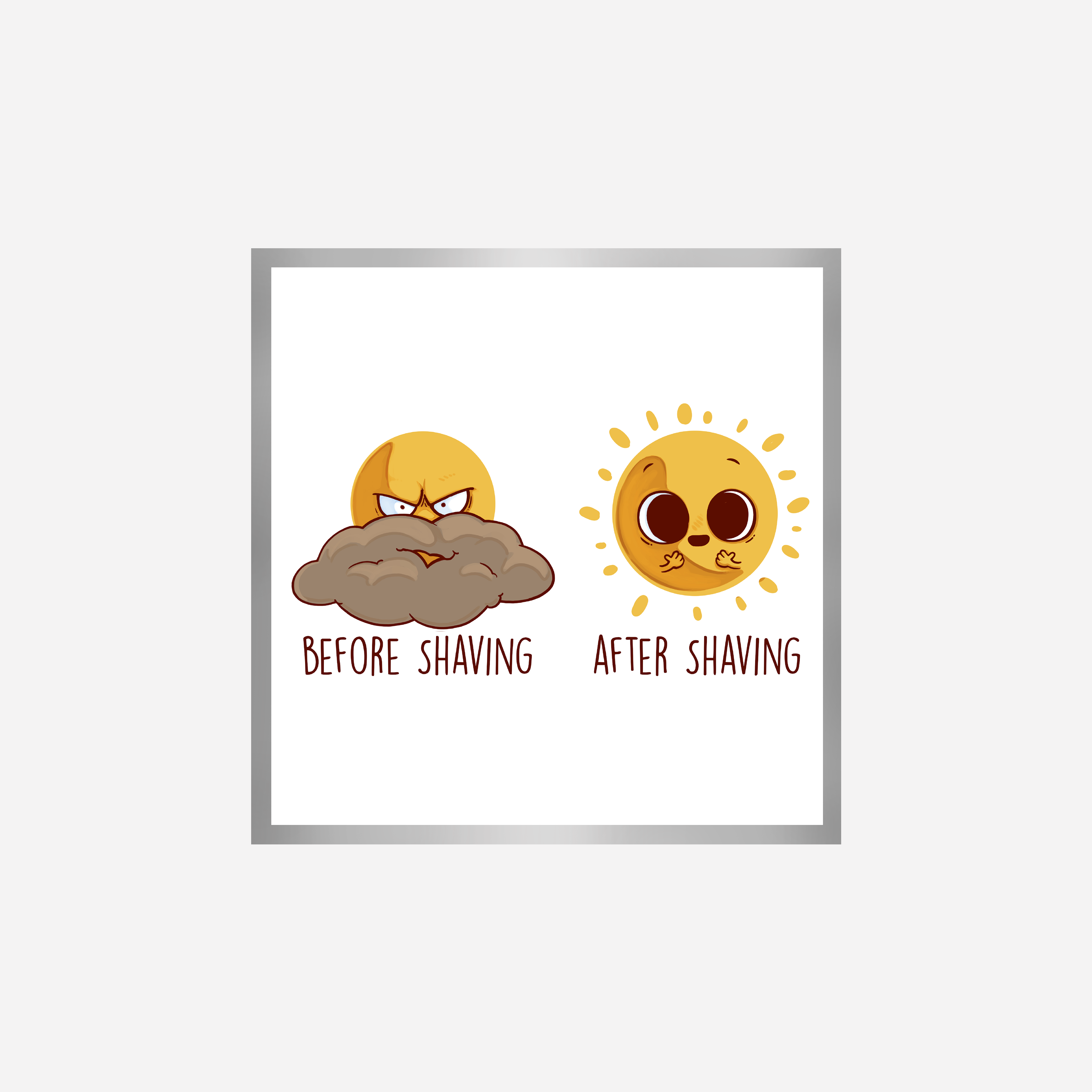 Before After Shaving Art Print