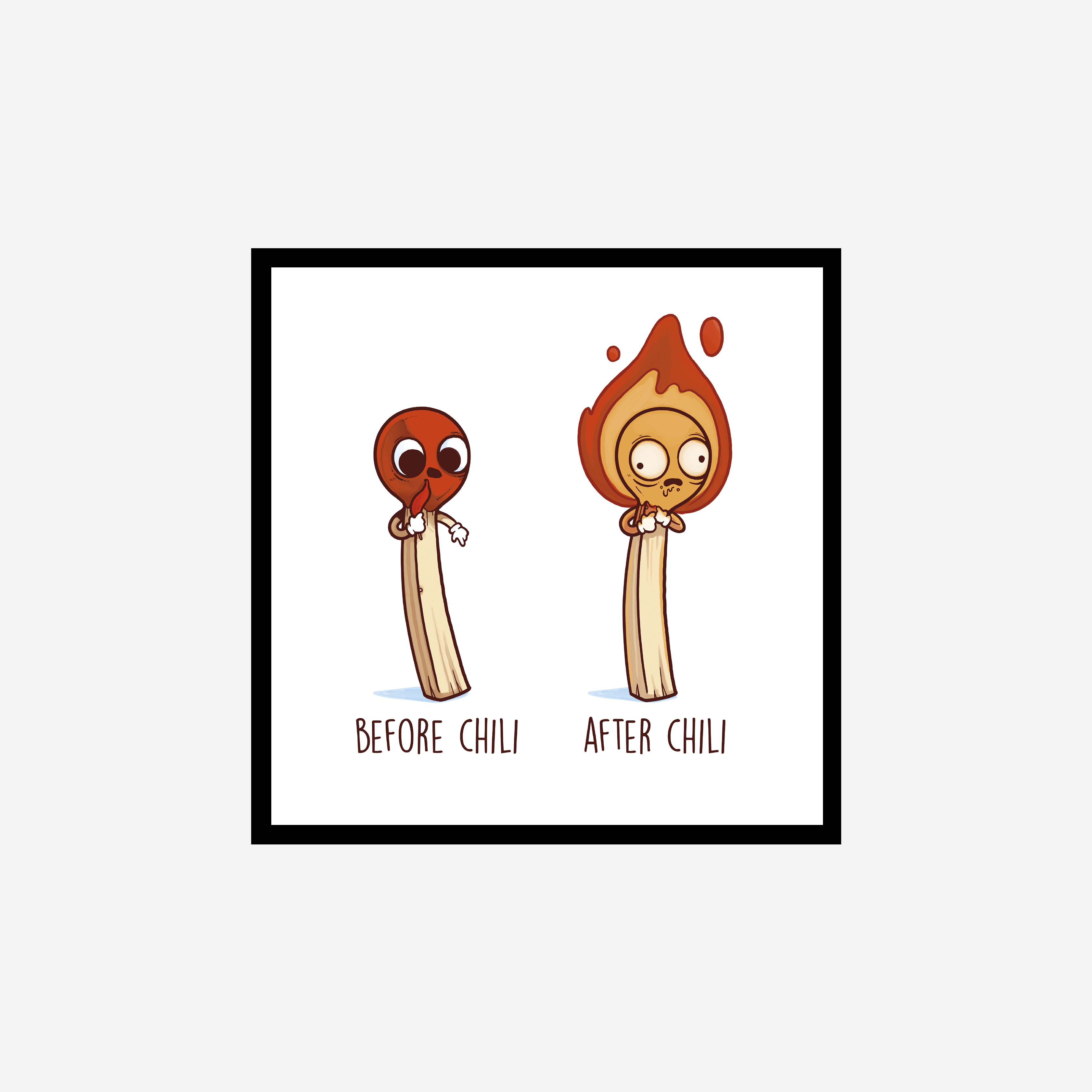 Before After Chili Art Print