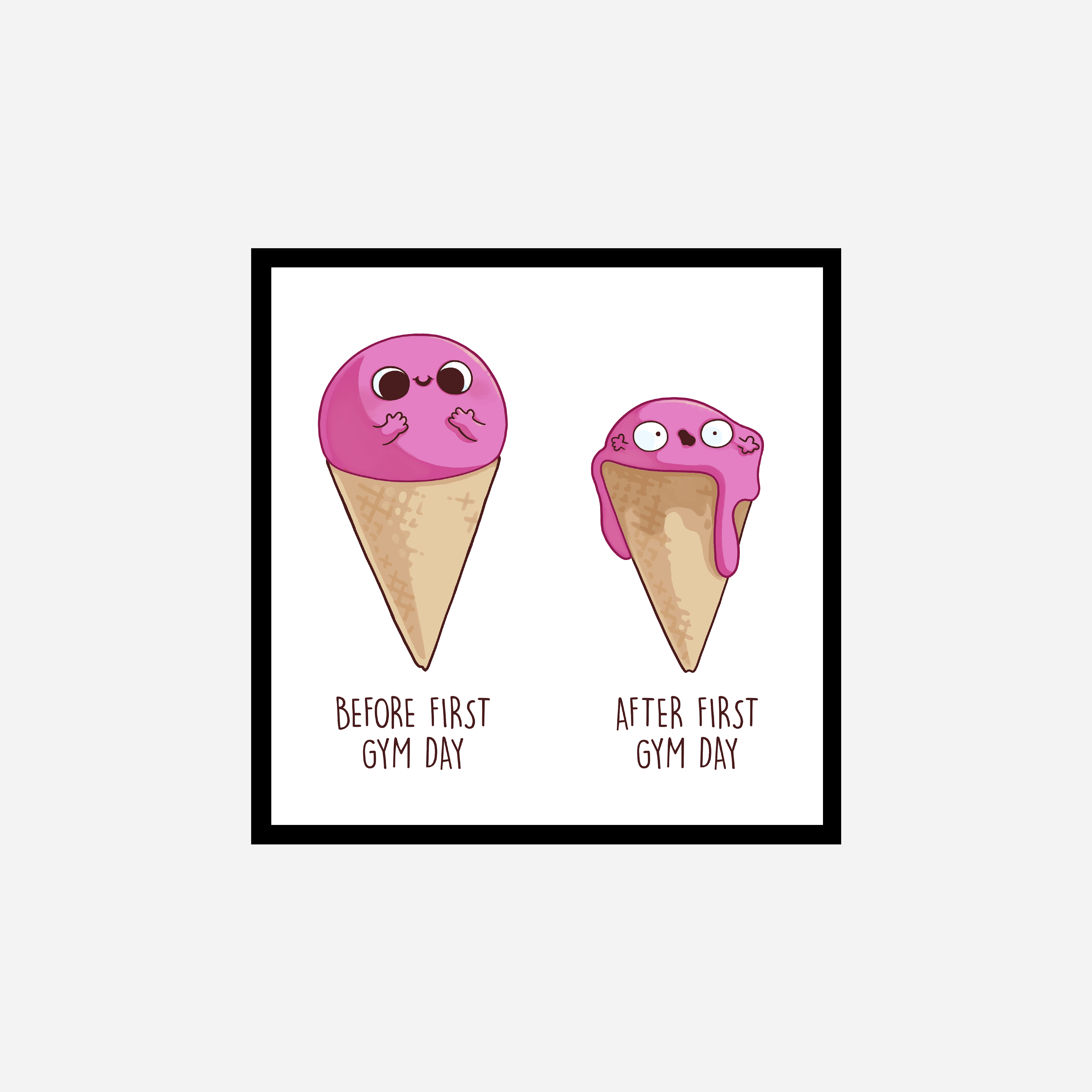 Before After Ice cream Gym Art Print