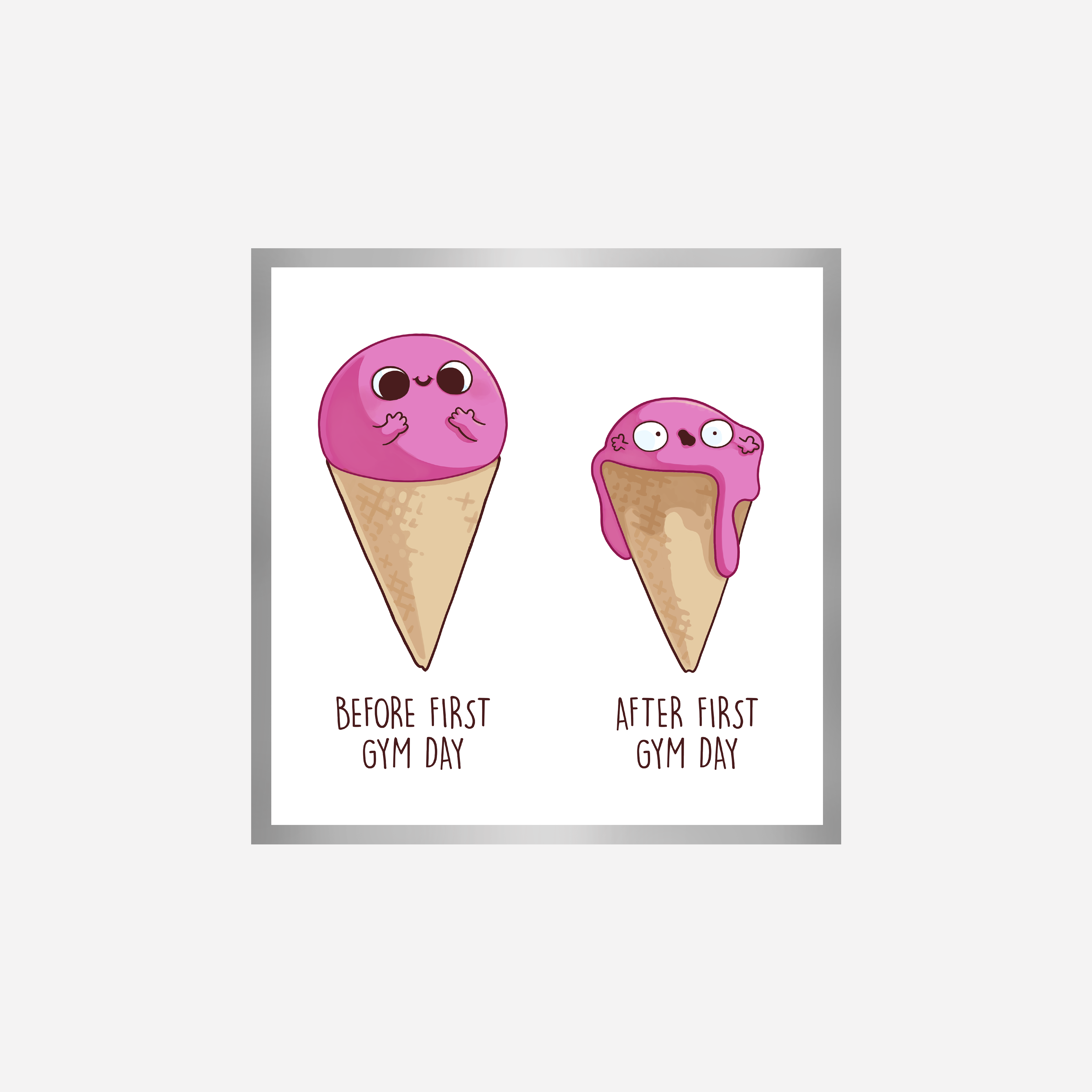 Before After Ice cream Gym Art Print