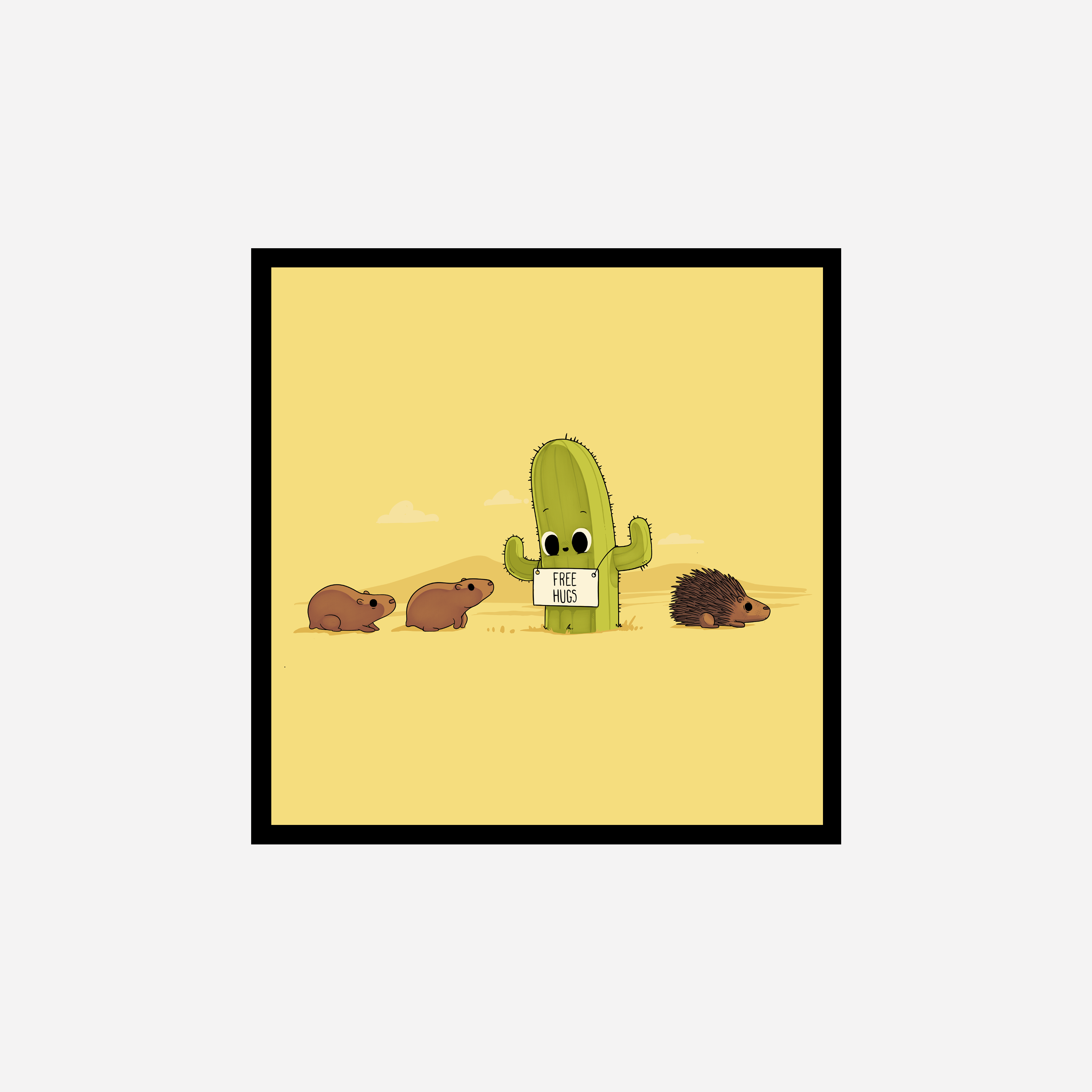 Cactus Hug Art Print