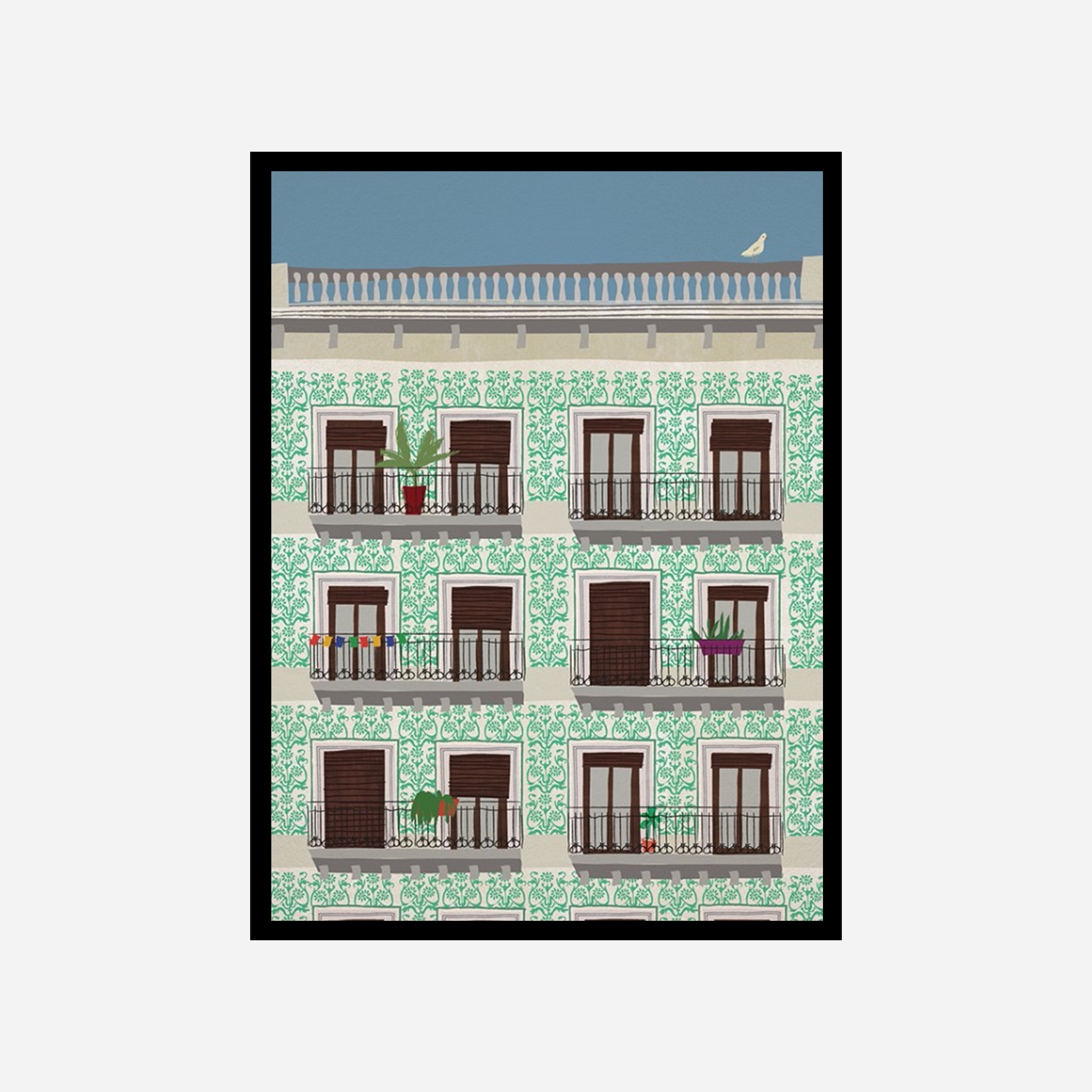 Fachada Verde Pattern Art Print