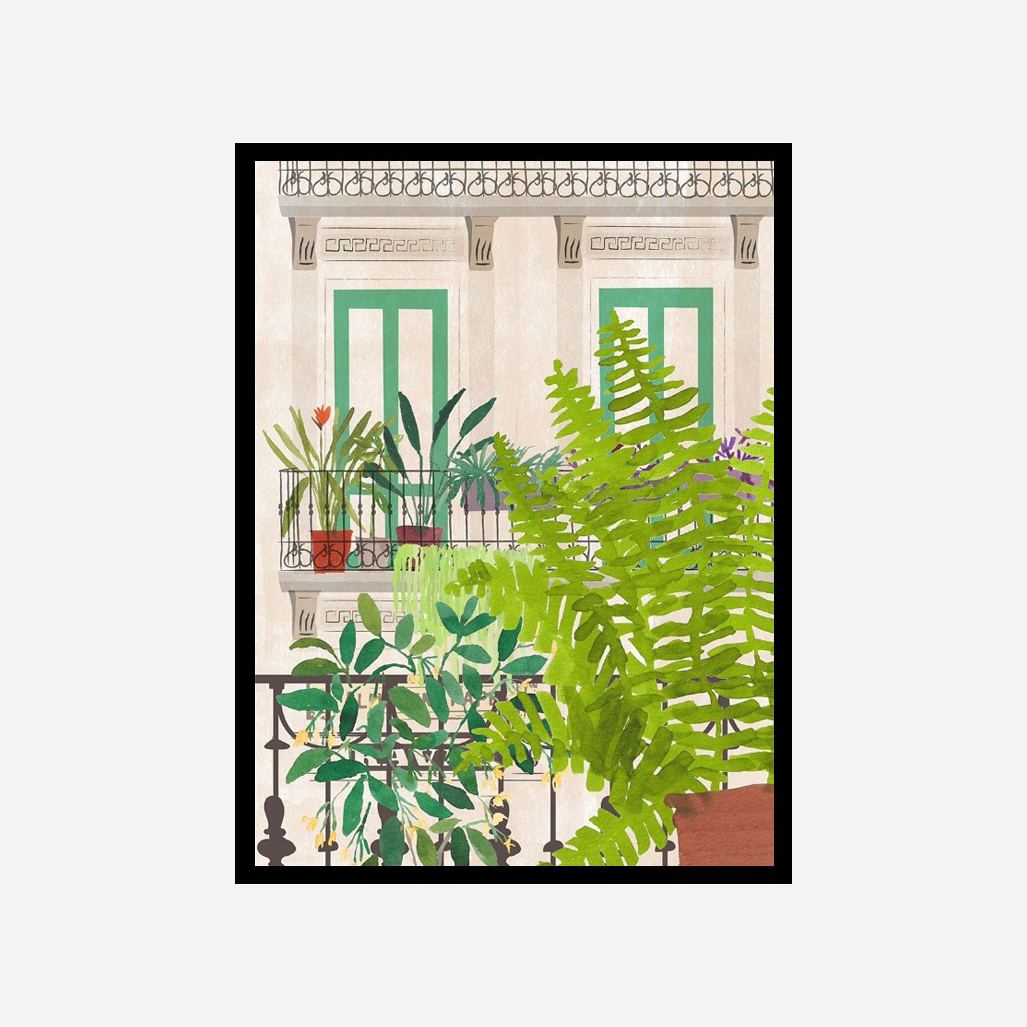 Balcón Lámina Art Print