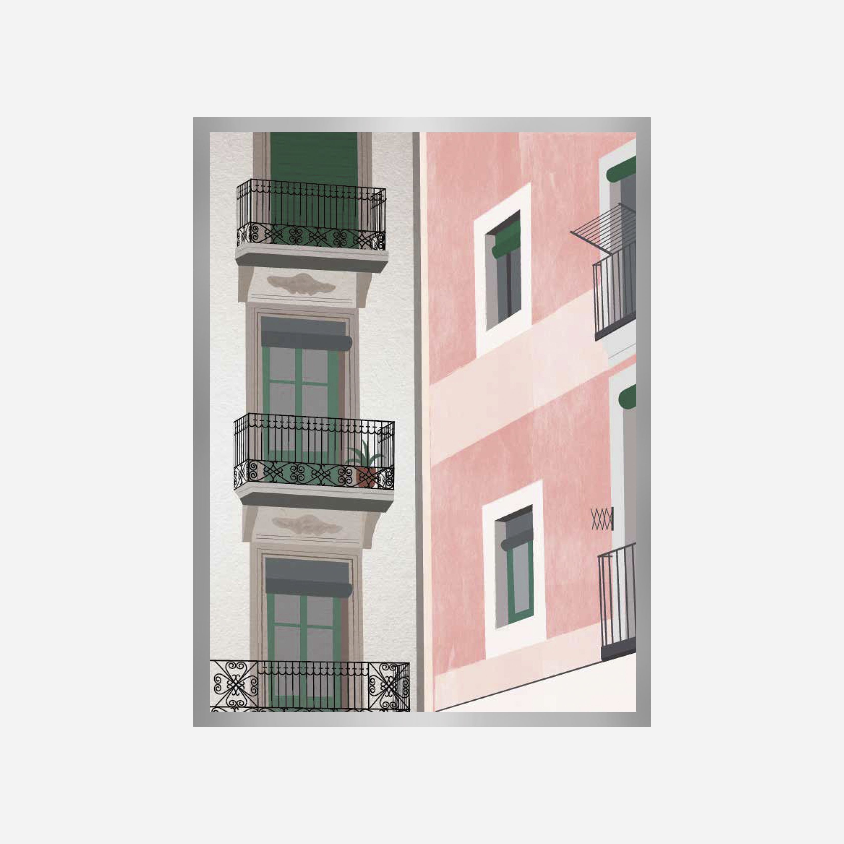 Fachadas Born/Blanco-Rosa Art Print