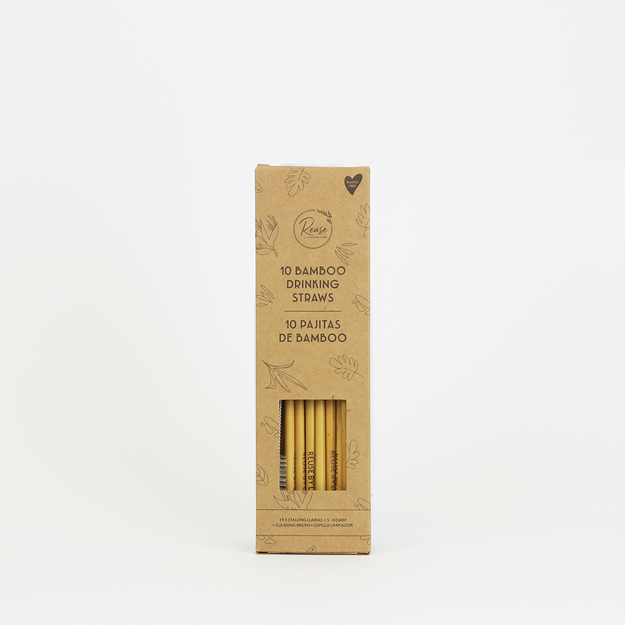 Bamboo Straws Pack of 10