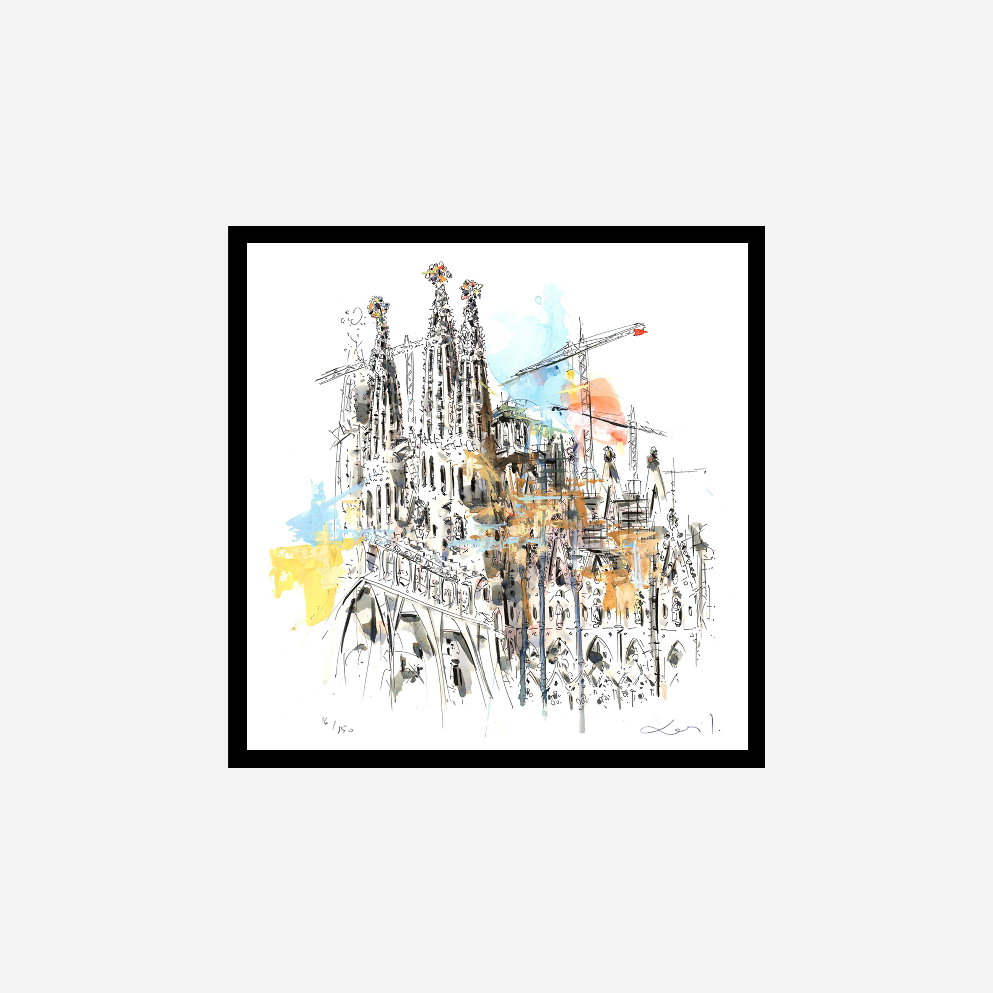 Sagrada Familia under construction Art Print