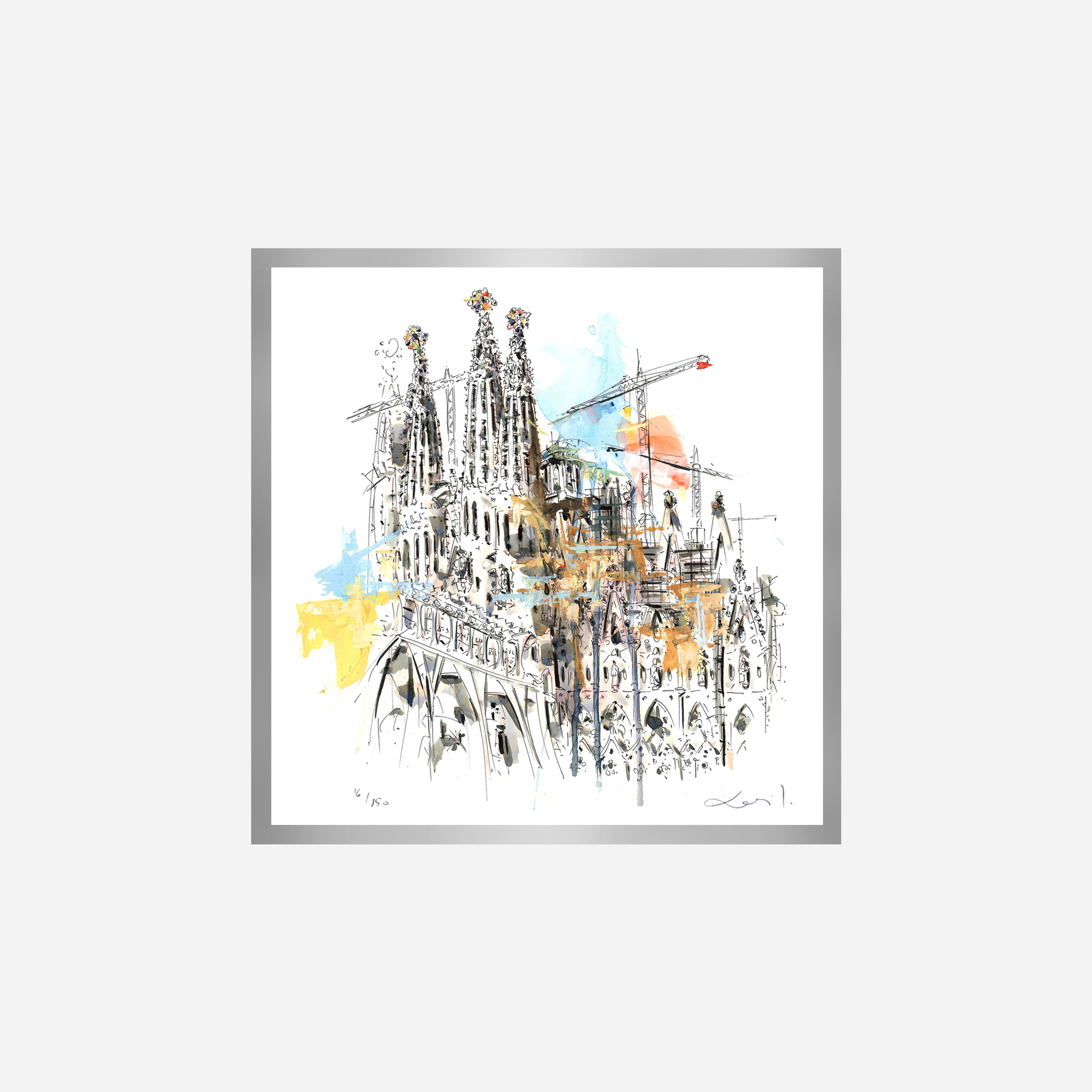 Sagrada Familia under construction Art Print